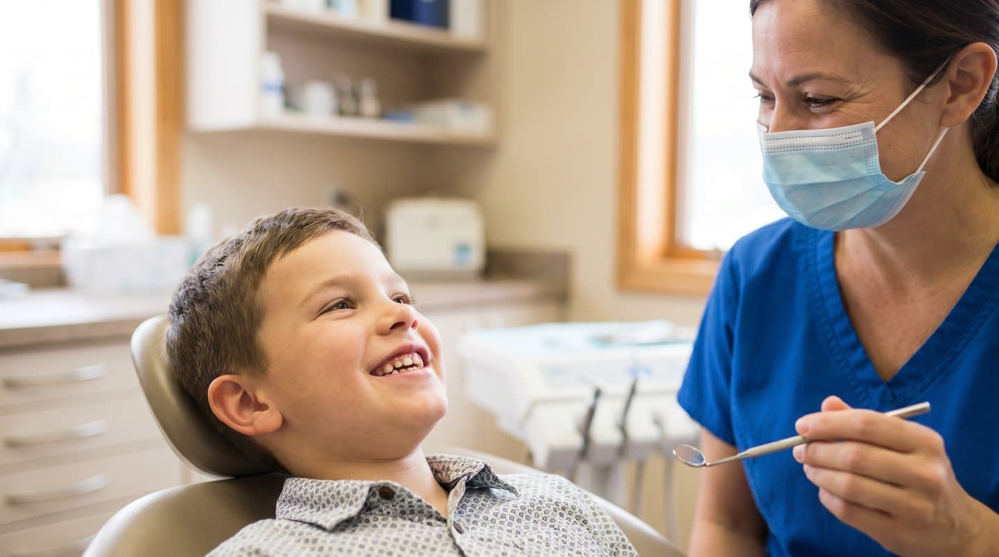 Child dental visit for preventive care at VCare Family Dental in Tracy, CA